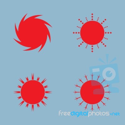 Sun Icon Set Stock Image