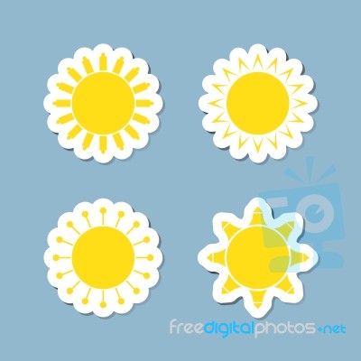 Sun Icon Set Stock Image