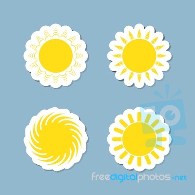 Sun Icon Set Stock Image