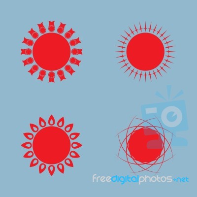 Sun Icon Set Stock Image