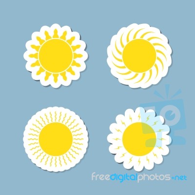 Sun Icon Set Stock Image