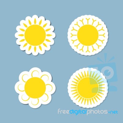 Sun Icon Set Stock Image