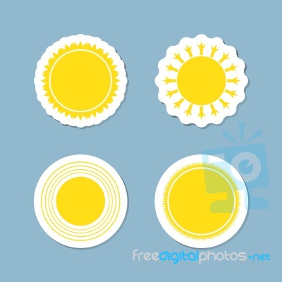 Sun Icon Set Stock Image