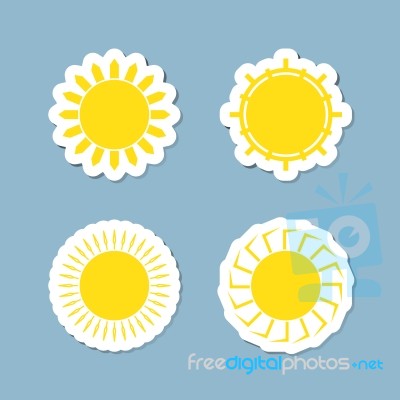 Sun Icon Set Stock Image