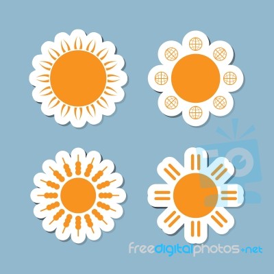 Sun Icon Set Stock Image