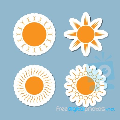 Sun Icon Set Stock Image