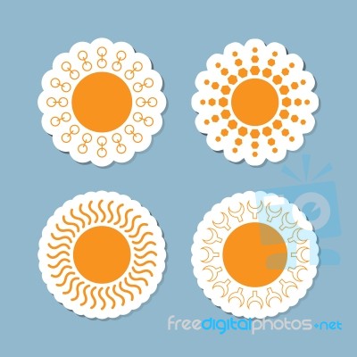 Sun Icon Set Stock Image