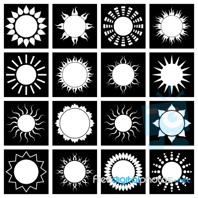 Sun Icon Set.  Illustration Stock Image