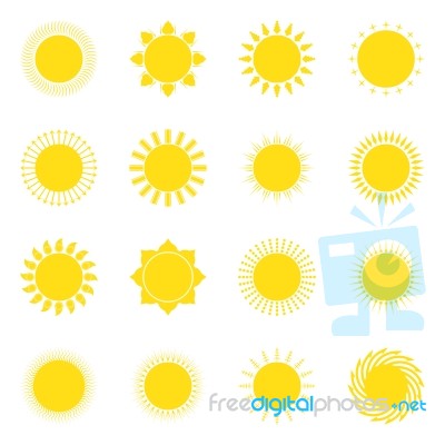 Sun Icon Set  Illustration Stock Image