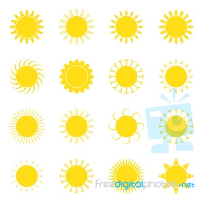 Sun Icon Set  Illustration Stock Image