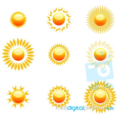 Sun Icons Stock Image