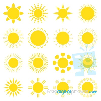 Sun Icons Set  Illustration Stock Image