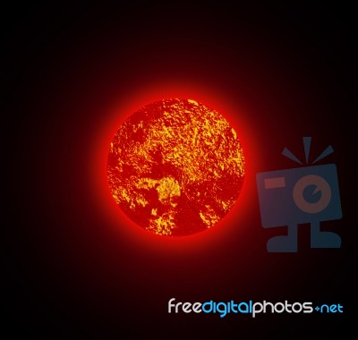 Sun On Black Background Stock Image