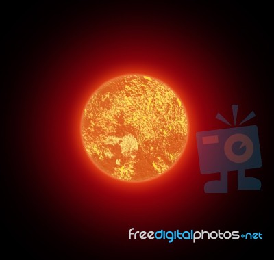 Sun On Black Background Stock Image