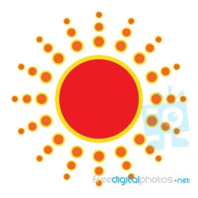 Sun On White Background Stock Image