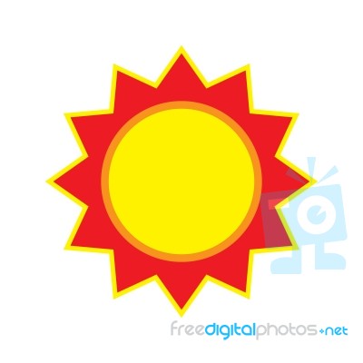 Sun On White Background Stock Image