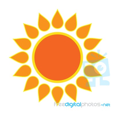 Sun On White Background Stock Image