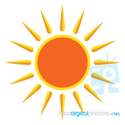 Sun On White Background Stock Image