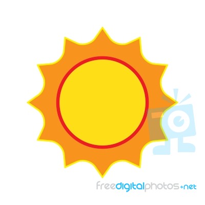 Sun On White Background Stock Image