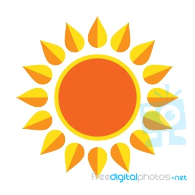 Sun On White Background Stock Image