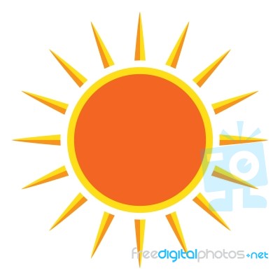 Sun On White Background Stock Image