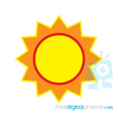 Sun On White Background Stock Image