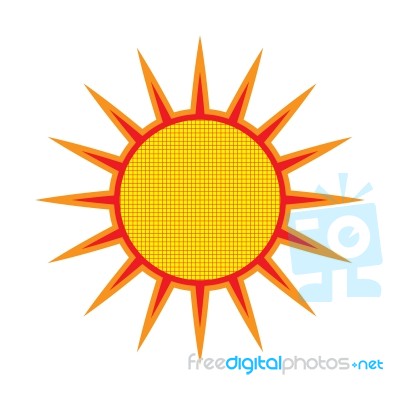 Sun On White Background.  Illustration Stock Image