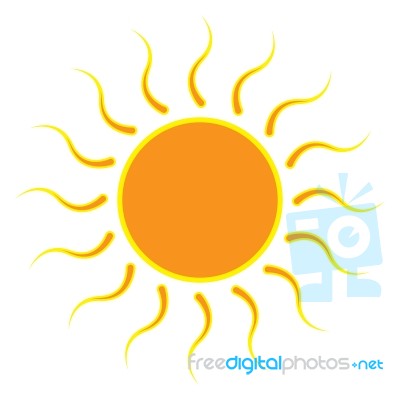 Sun On White Background.  Illustration Stock Image