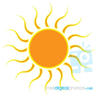 Sun On White Background.  Illustration Stock Image