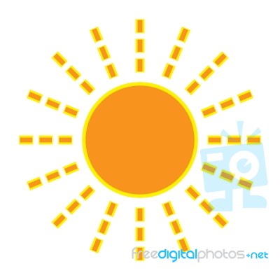 Sun On White Background.  Illustration Stock Image