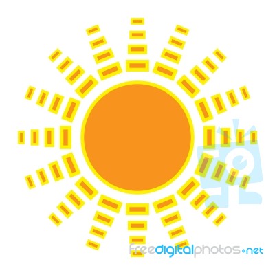 Sun On White Background.  Illustration Stock Image