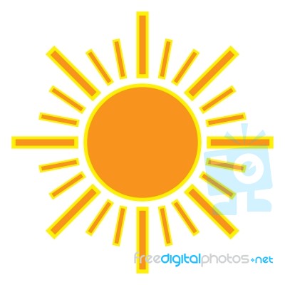 Sun On White Background.  Illustration Stock Image