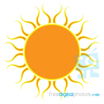 Sun On White Background.  Illustration Stock Image