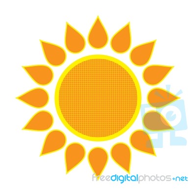 Sun On White Background.  Illustration Stock Image