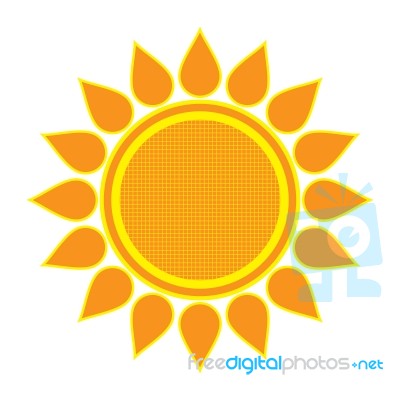 Sun On White Background.  Illustration Stock Image