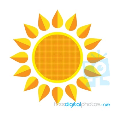 Sun On White Background.  Illustration Stock Image