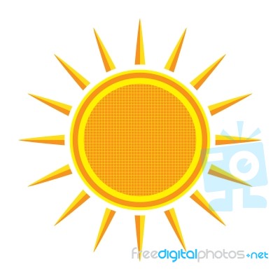 Sun On White Background.  Illustration Stock Image