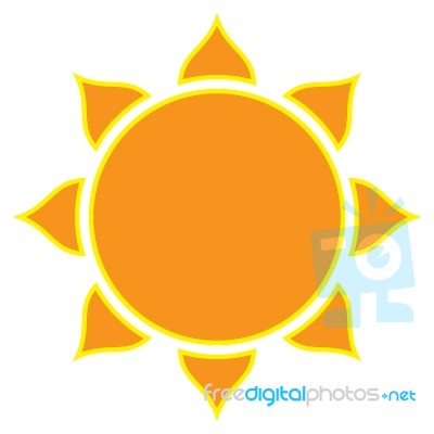 Sun On White Background.  Illustration Stock Image