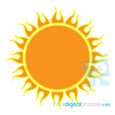 Sun On White Background.  Illustration Stock Image