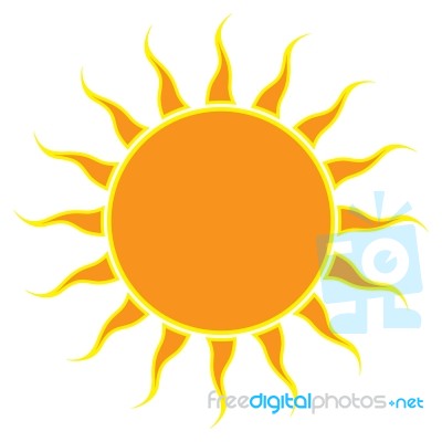 Sun On White Background.  Illustration Stock Image