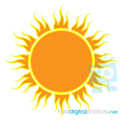 Sun On White Background.  Illustration Stock Image