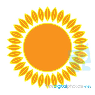 Sun On White Background.  Illustration Stock Image