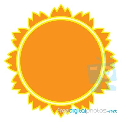 Sun On White Background.  Illustration Stock Image