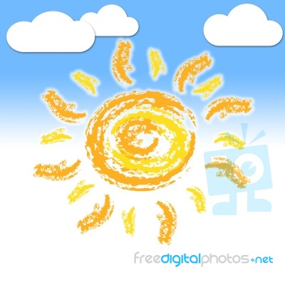 Sun Rays Indicates Summer Time And Beam Stock Image