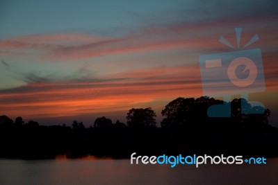 Sun Rise And Sun Set Background Stock Photo