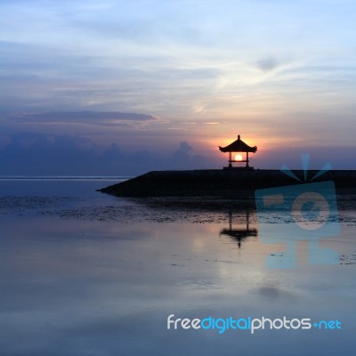 Sun Sitting On Gazebo Stock Photo