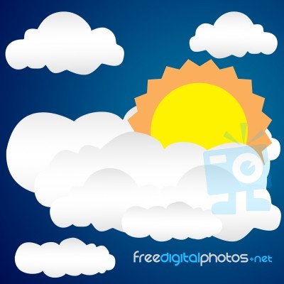 Sun With Cloud  Stock Image