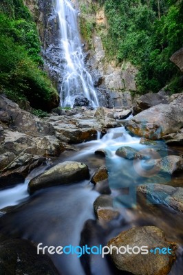 Sunanta Waterfall Is Beautiful Waterfall In Thailand Stock Photo