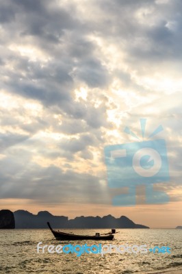 Sunbeam And Boat Stock Photo