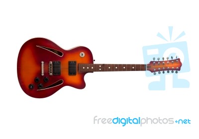 Sunburst Electric Guitar Stock Photo